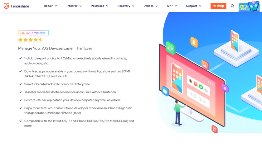 Tenorshare iTransGo Landing Page