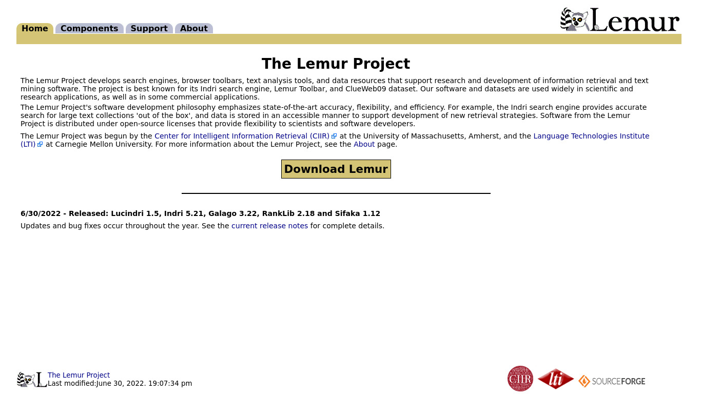 Lemur Project Landing page