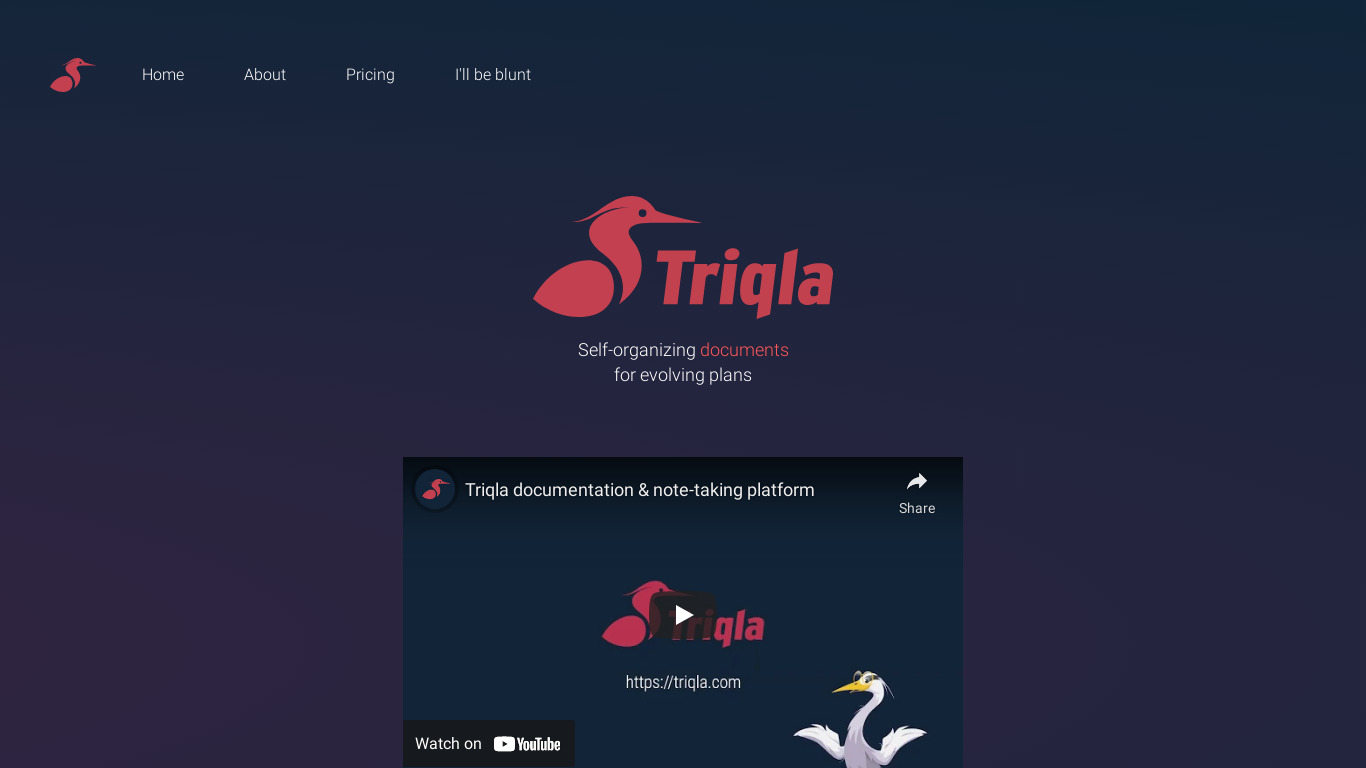 Triqla Landing page