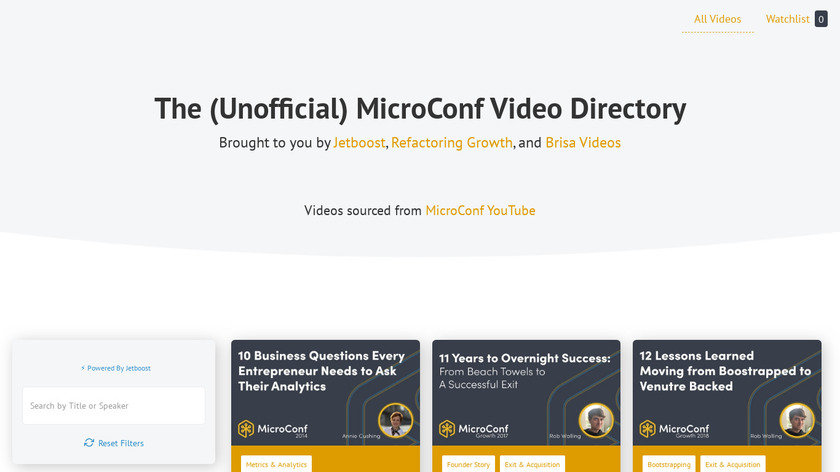 The Unofficial MicroConf Video Directory Landing Page