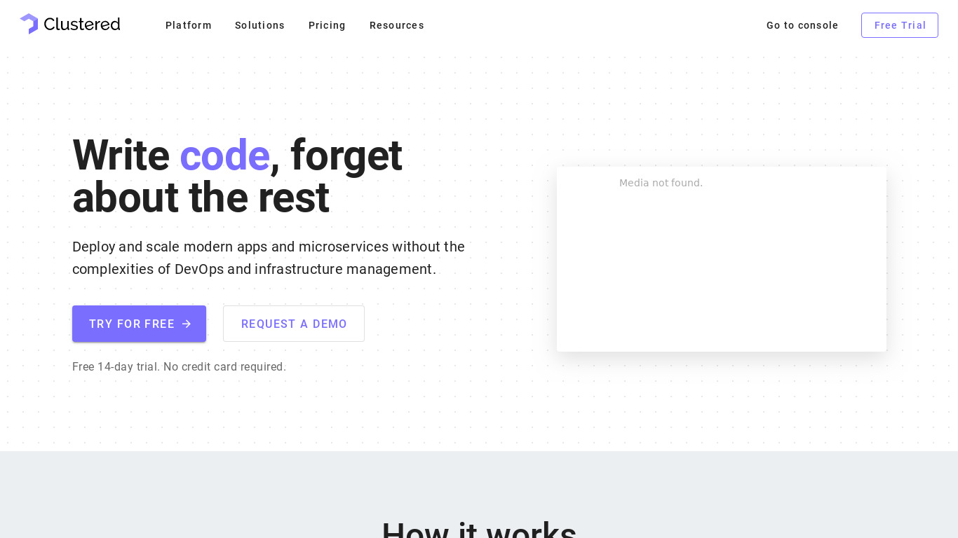 Clustered Cloud Landing page