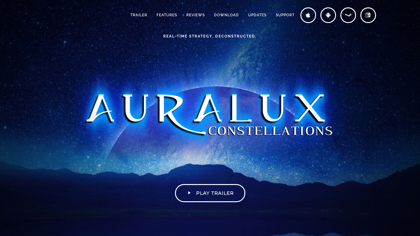 Auralux: Constellations Landing page