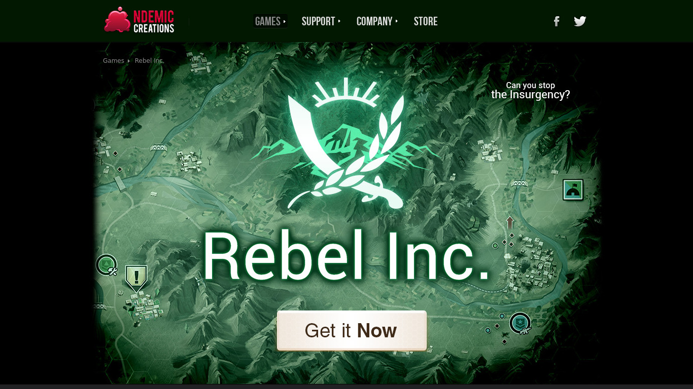 ndemiccreations.com Rebel Inc: Escalation Landing page