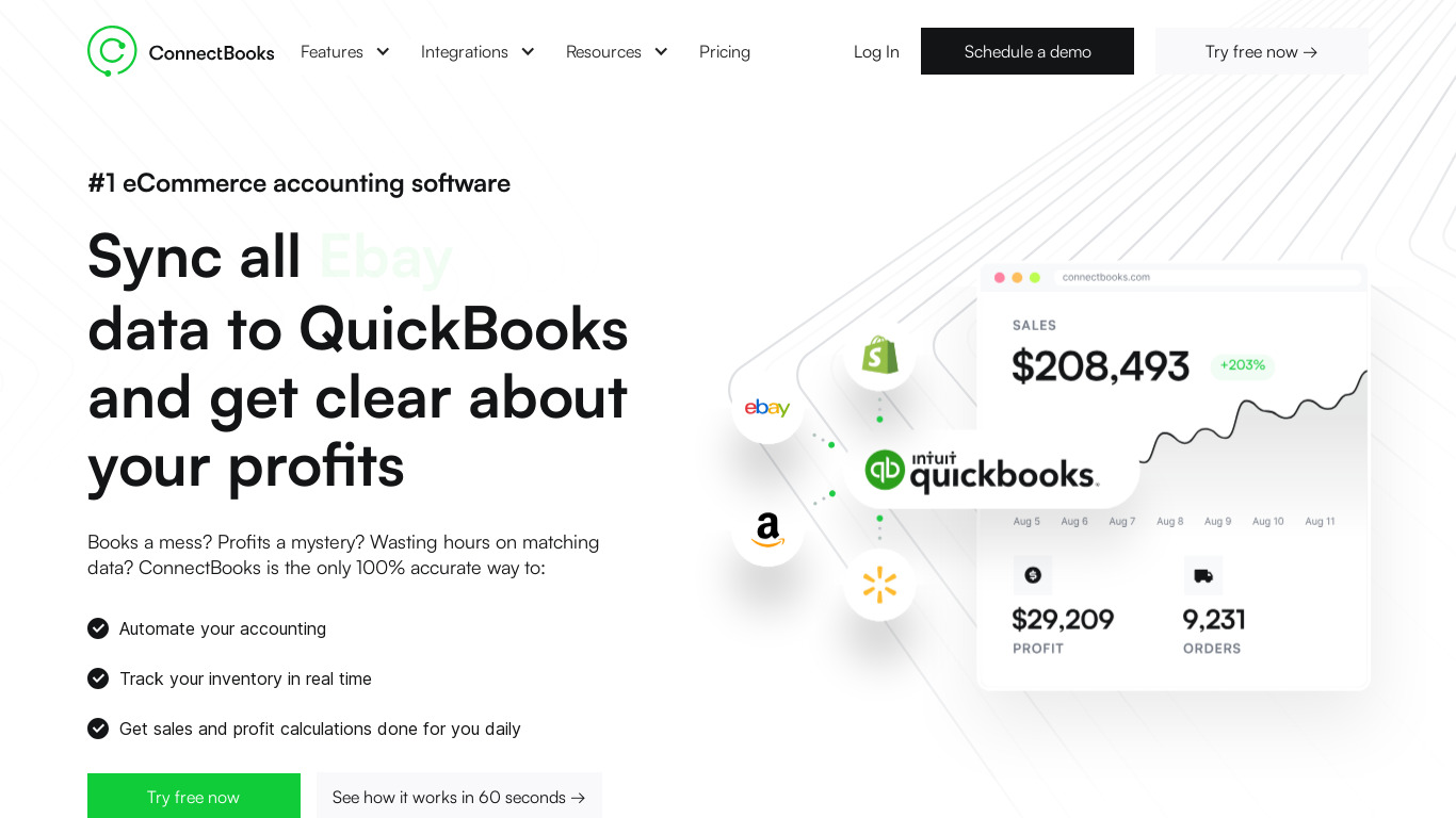 ConnectBooks Landing page