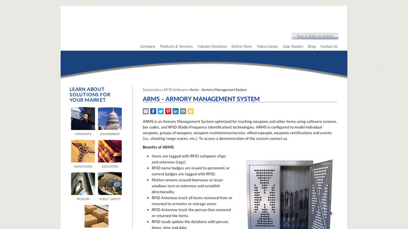 RFID Armory Management System Landing Page