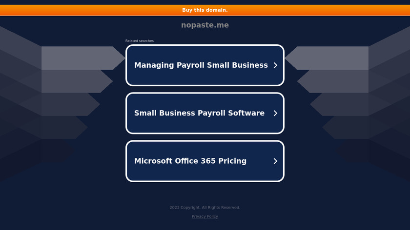 NoPaste Landing Page