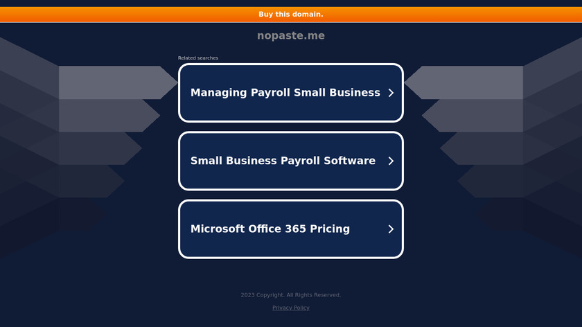 NoPaste Landing Page