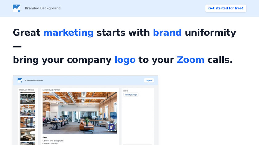 Branded Background Landing Page