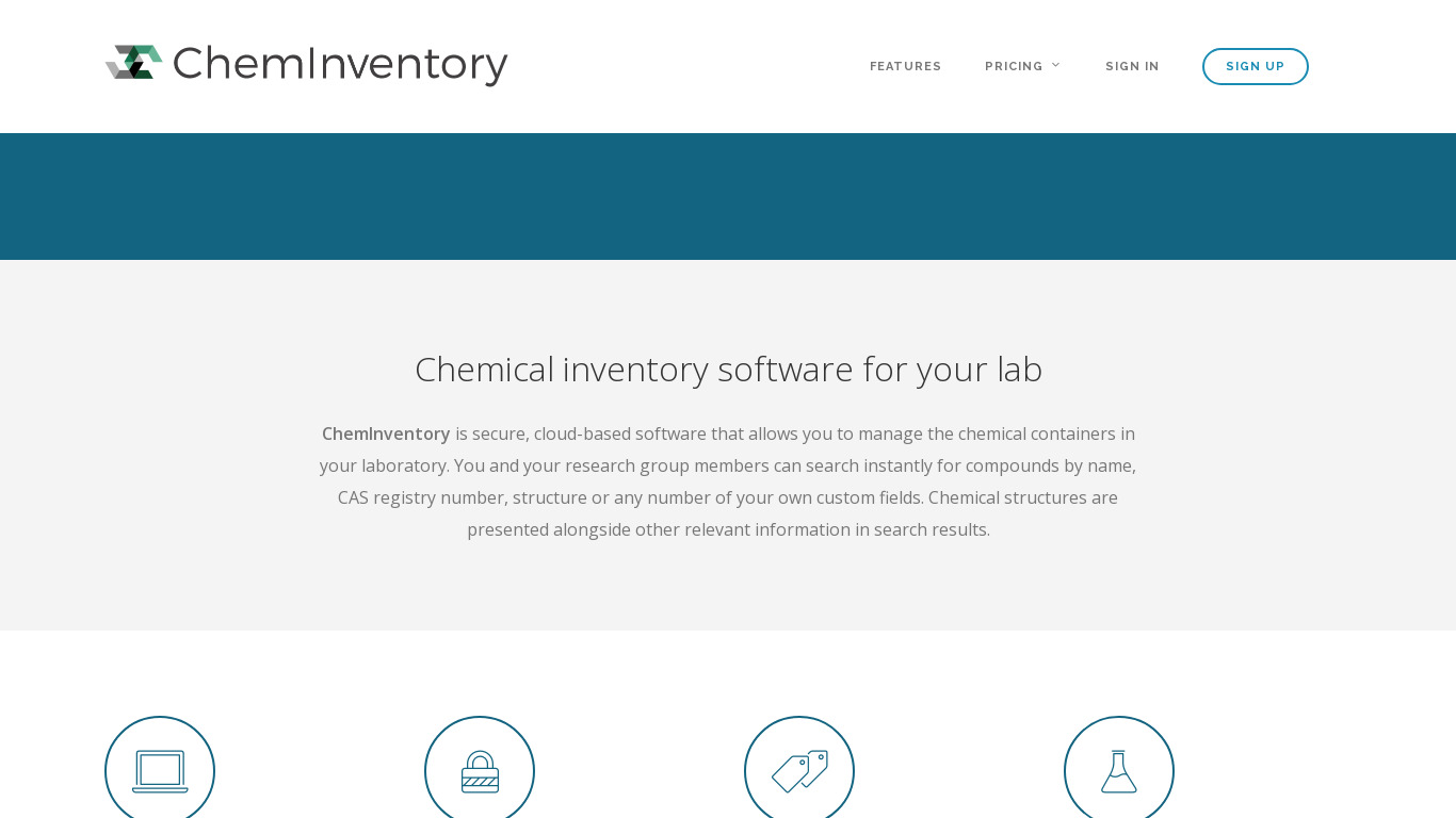 ChemInventory Landing page