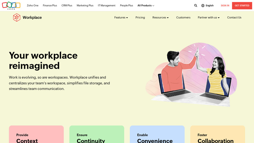 Zoho Workplace Landing Page