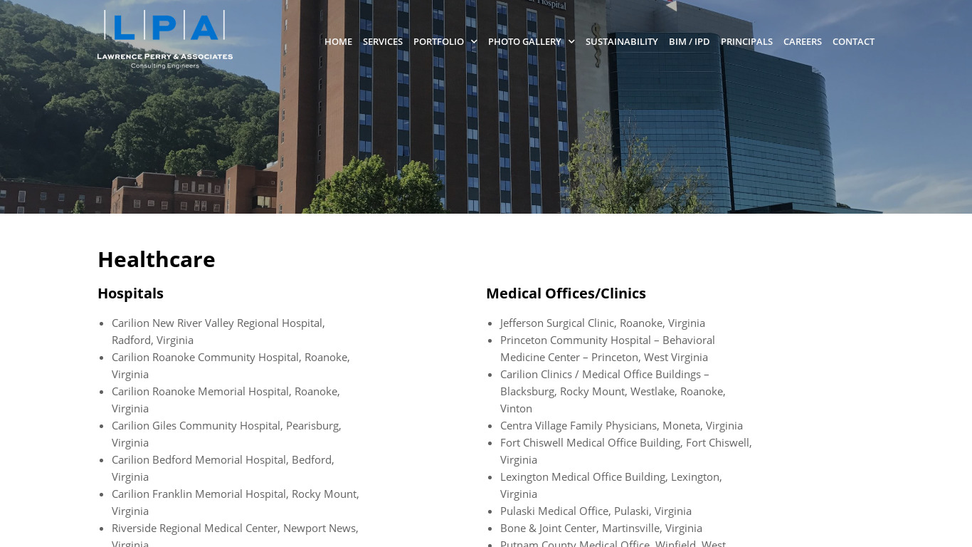 LPA Healthcare Landing page