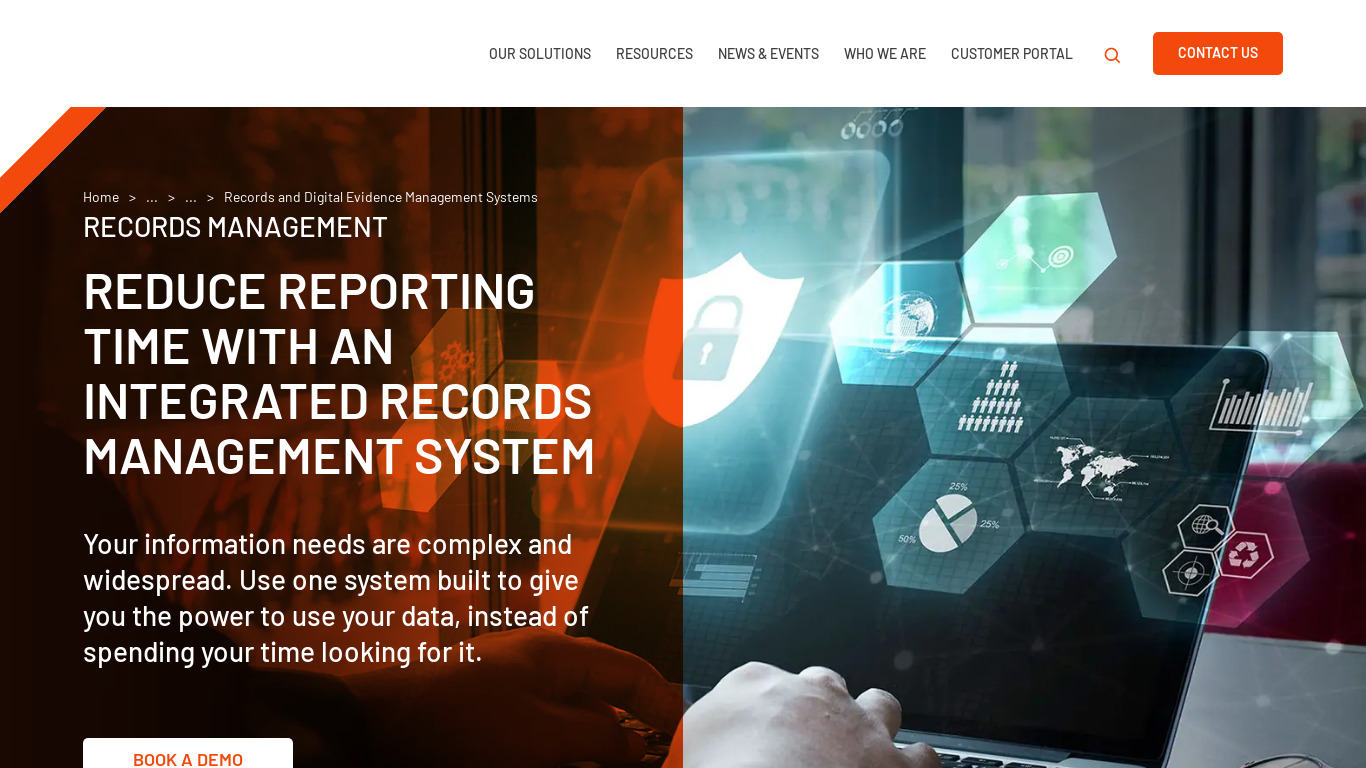 Superion Records Management System (RMS) Landing page