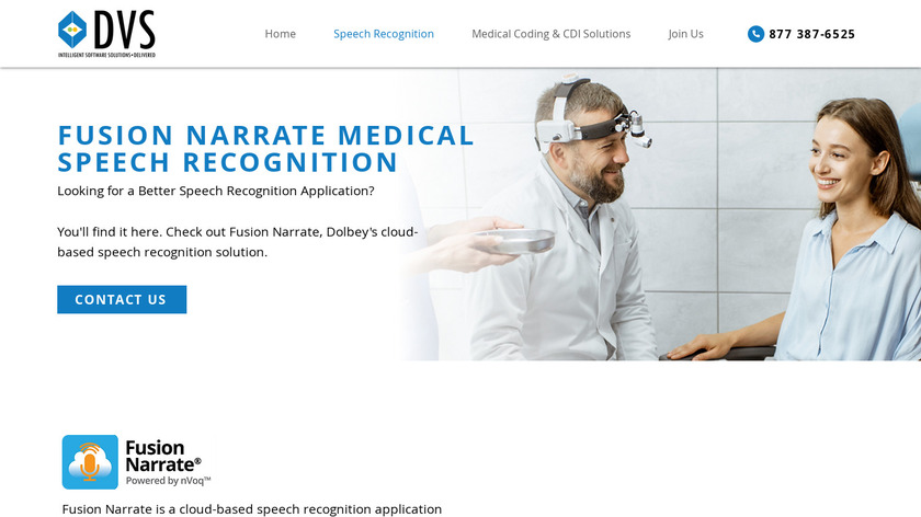 Dolbey Fusion Narrate Landing Page