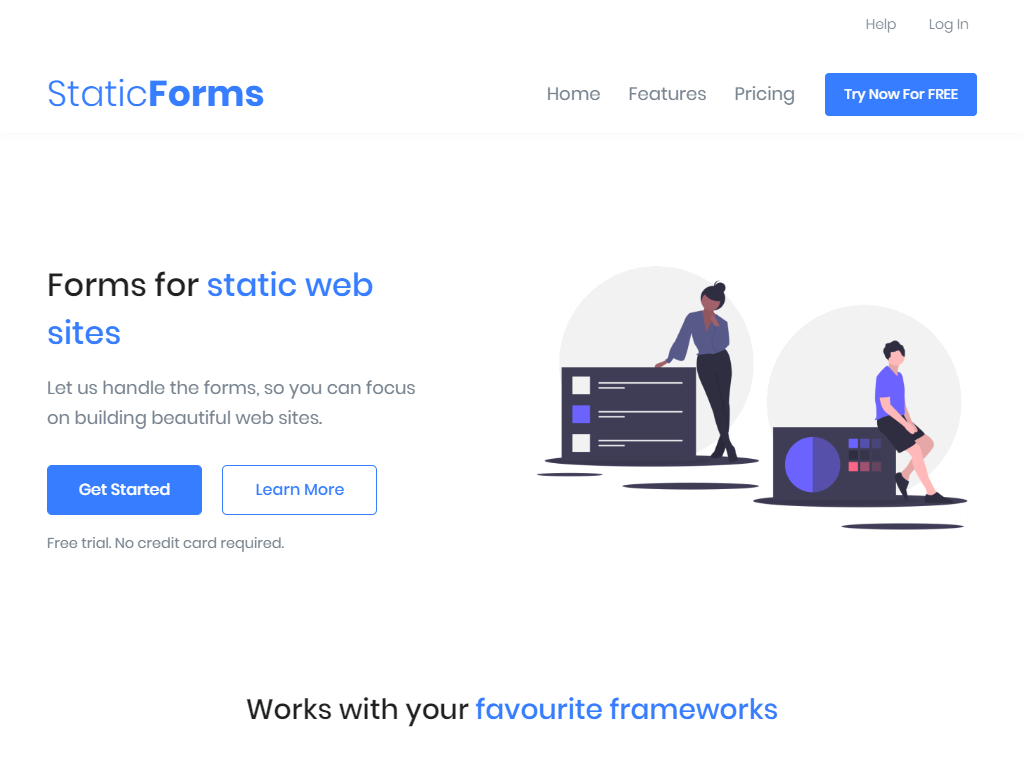 StaticForms.co.co Landing page