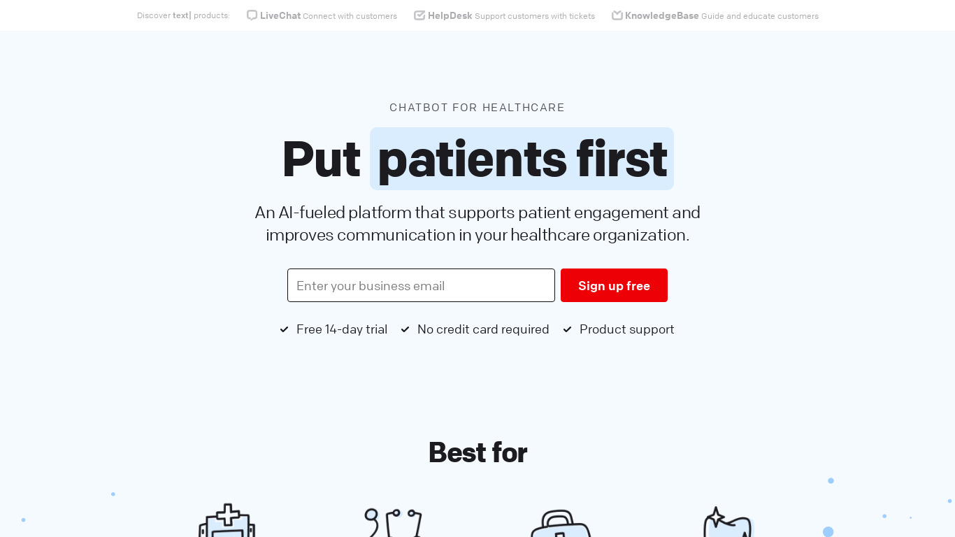 COVID-19 Risk Assessment Chatbot Landing page