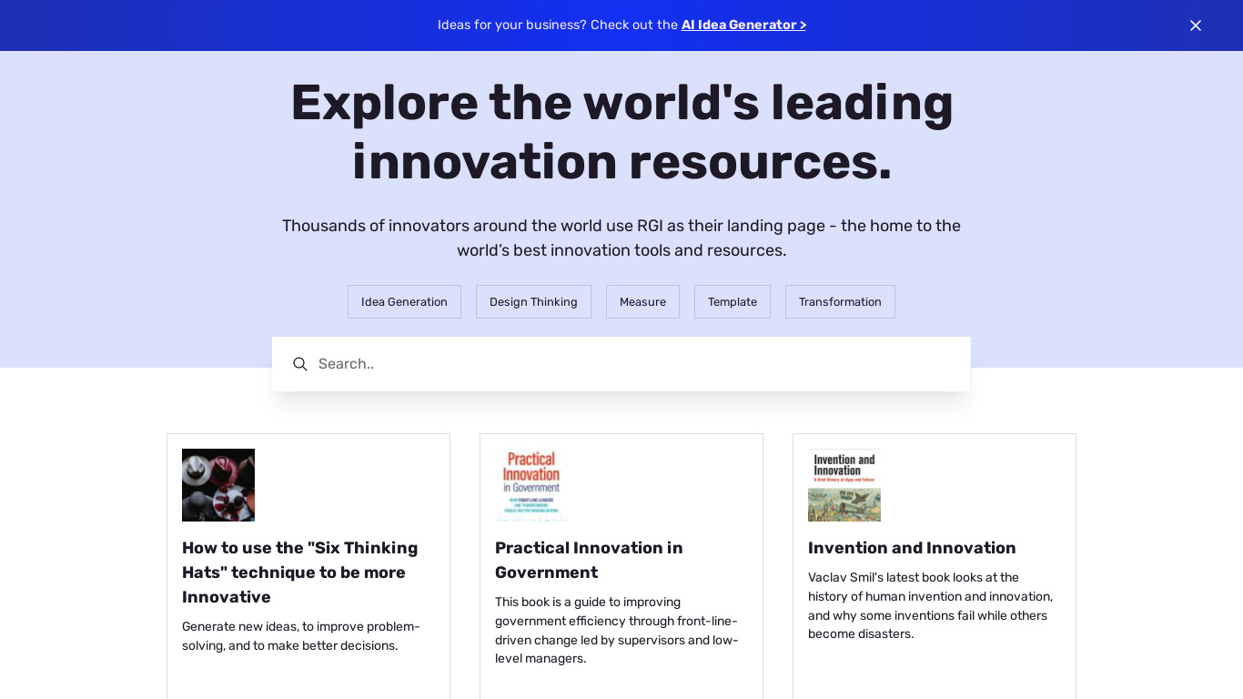 Really Good Innovation Landing page