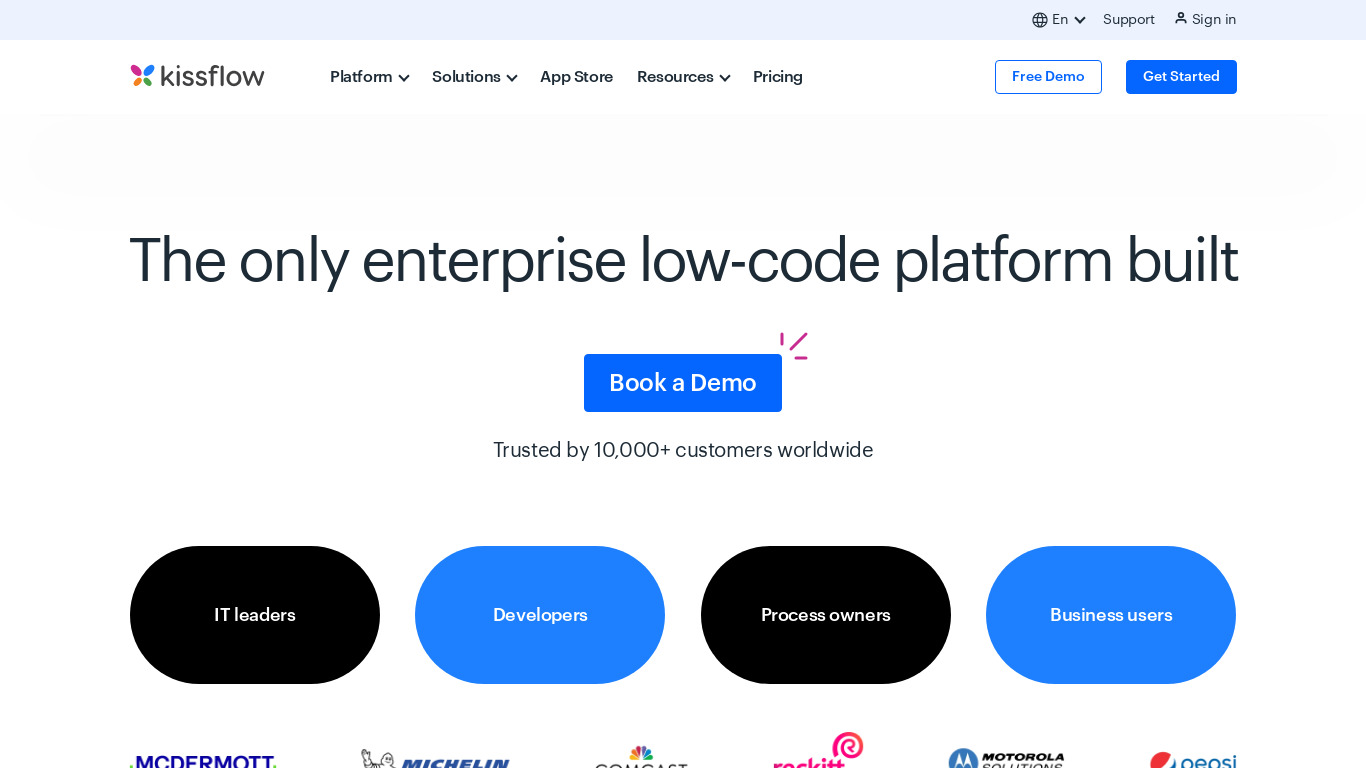 Kissflow Landing page