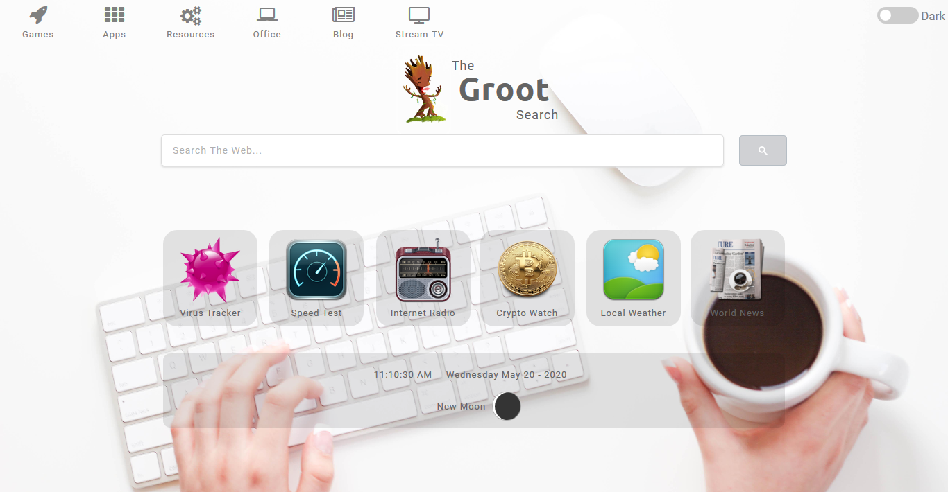 Groot Web Search Engine Landing page