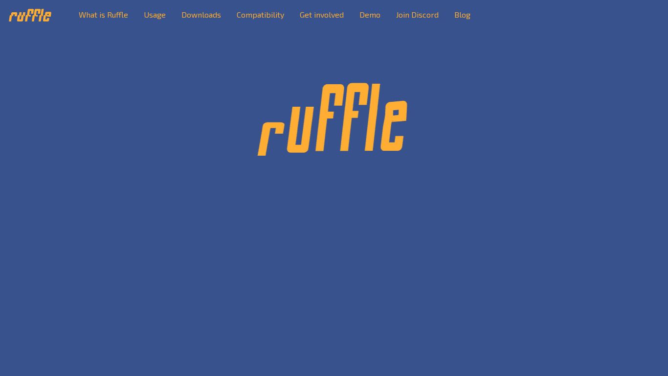 Ruffle Landing page