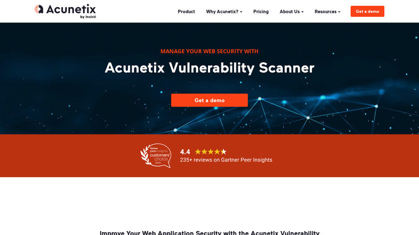 Acunetix Vulnerability Scanner Landing Page