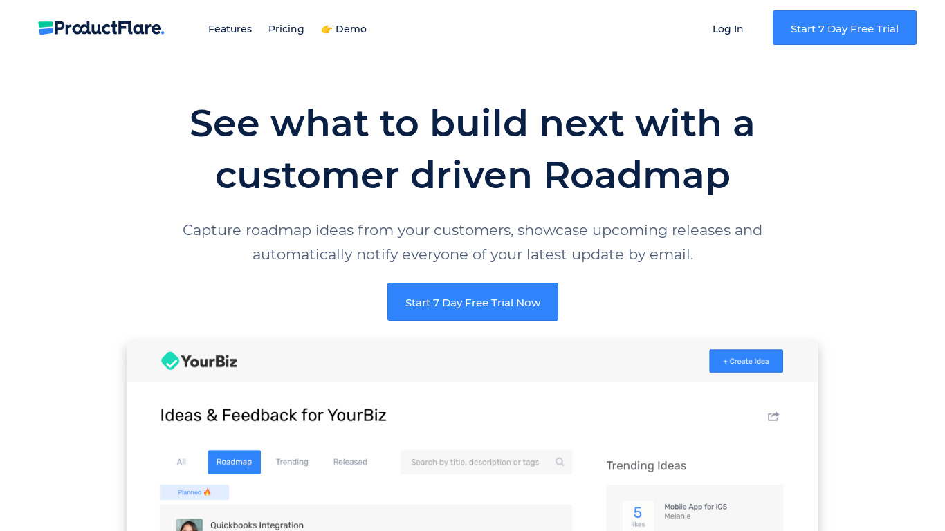 ProductFlare Landing page