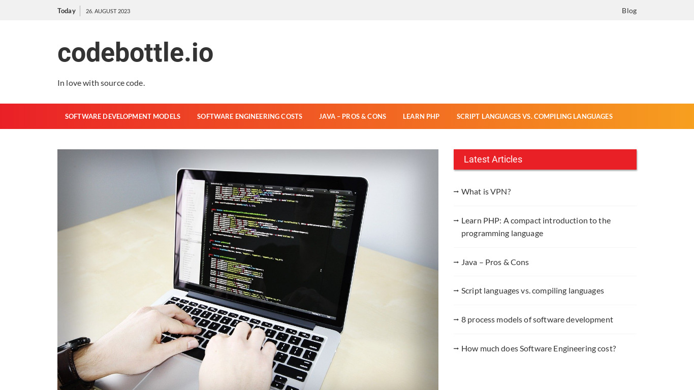 CodeBottle Landing page