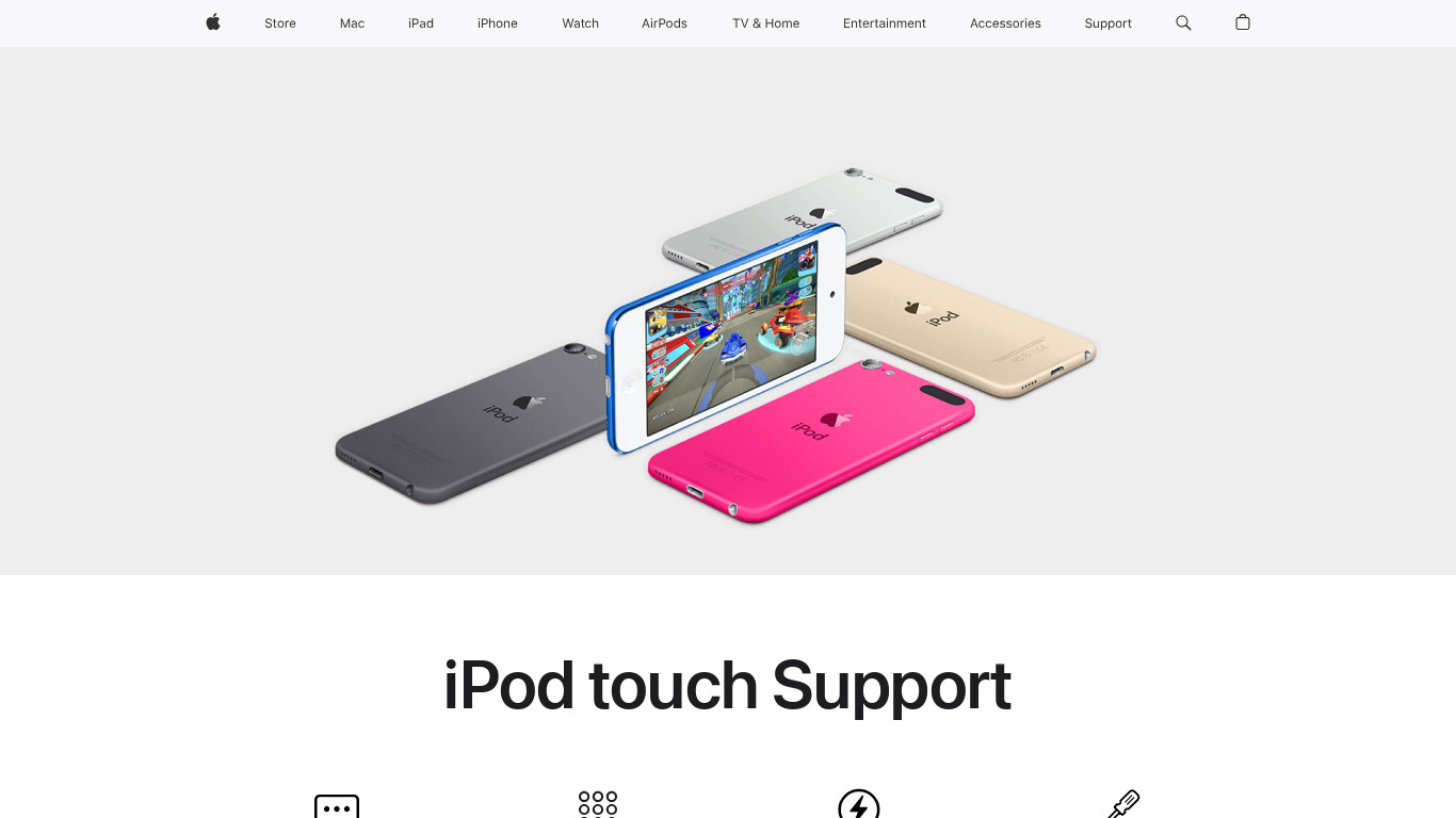 iPod touch Landing page