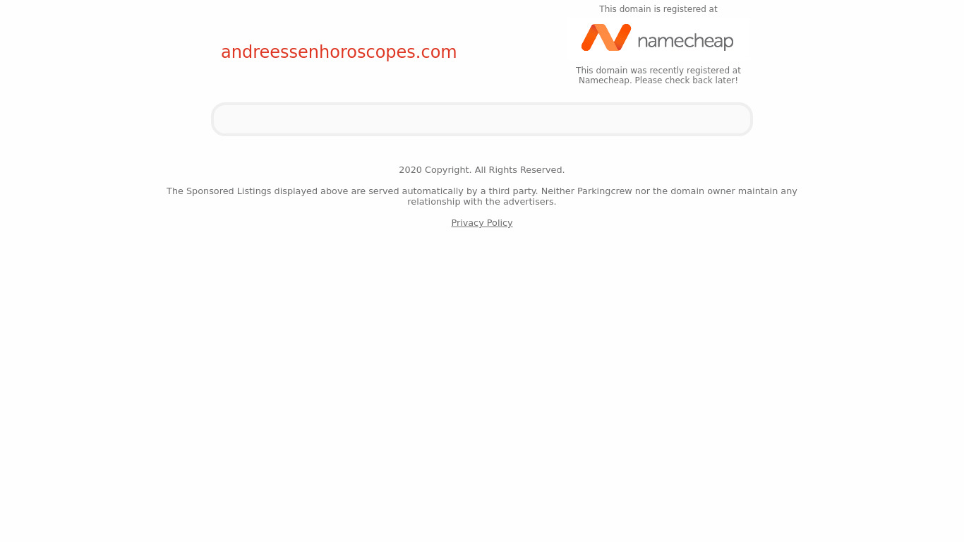 Andreessen Horoscopes Landing page
