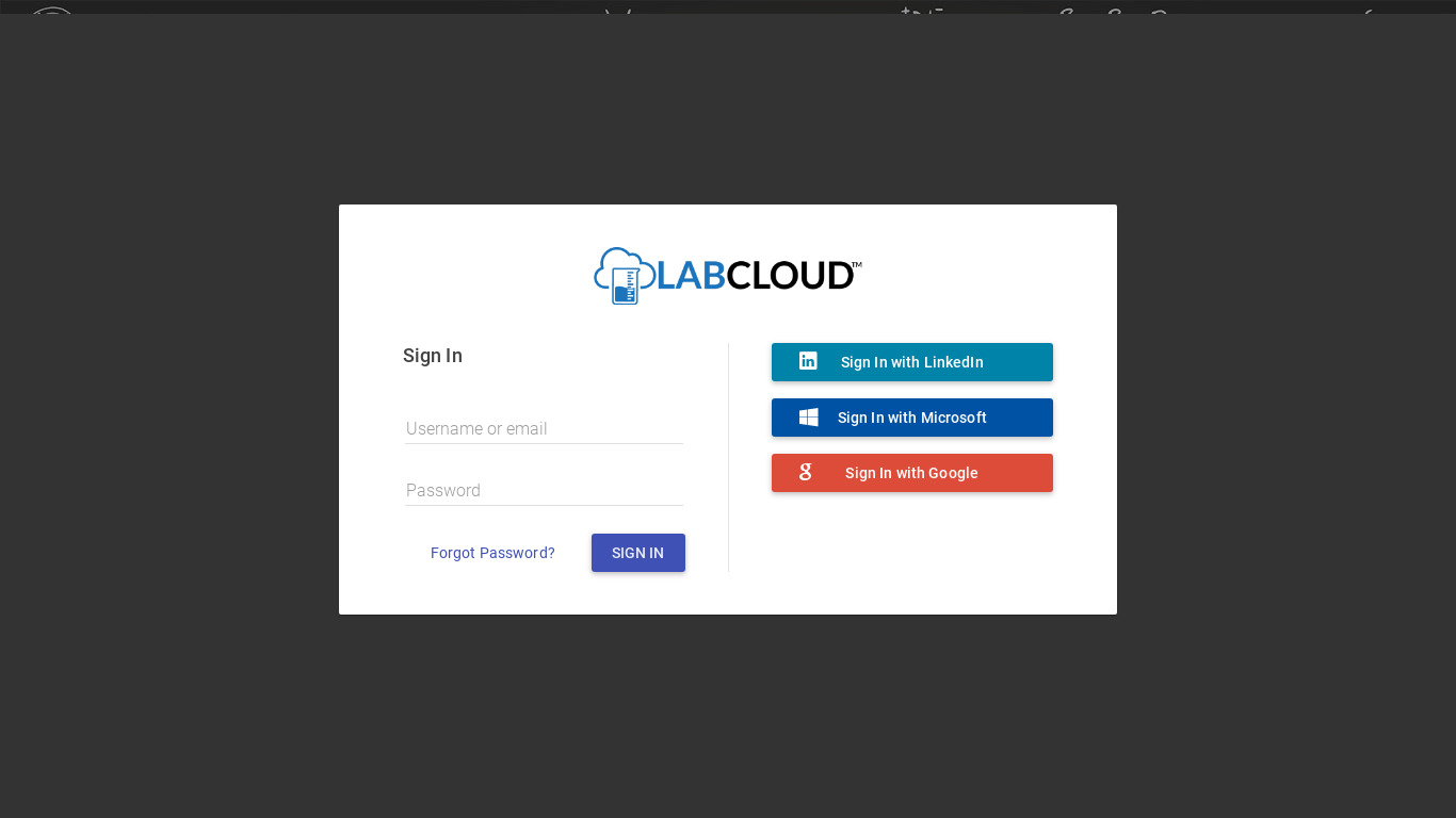 LabCloud Landing page