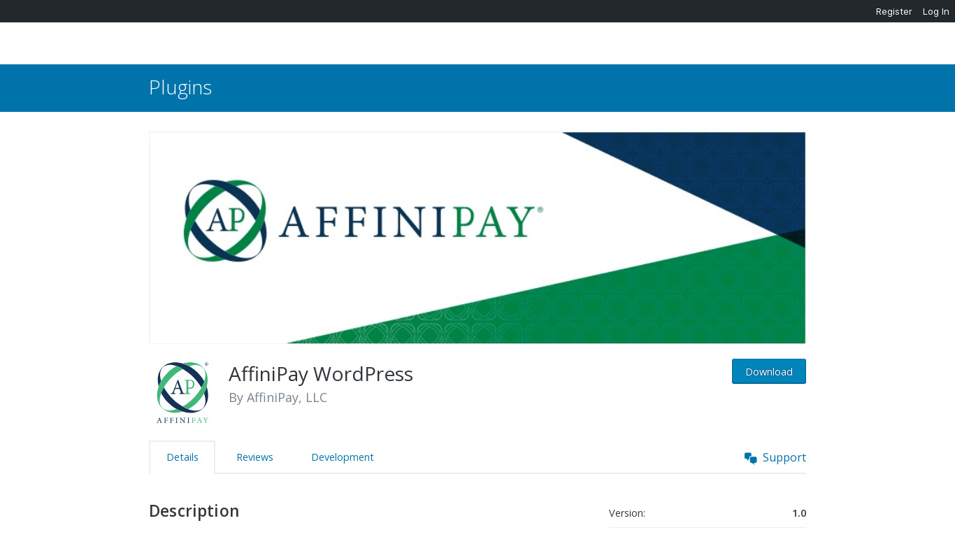 AffiniPay Payment Gateway Landing page