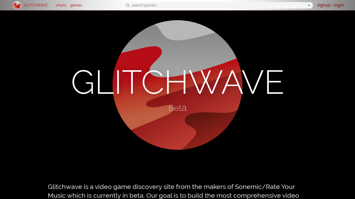 Glitchwave Landing page
