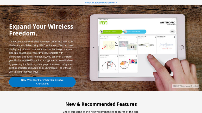 IPEVO Whiteboard Landing Page