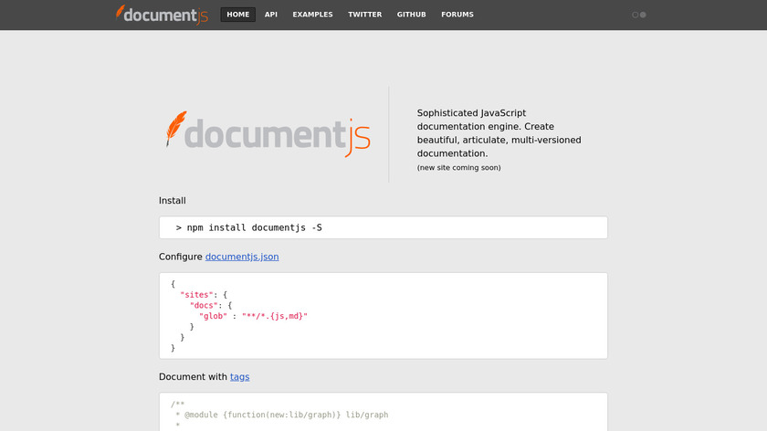 DocumentJS Landing Page