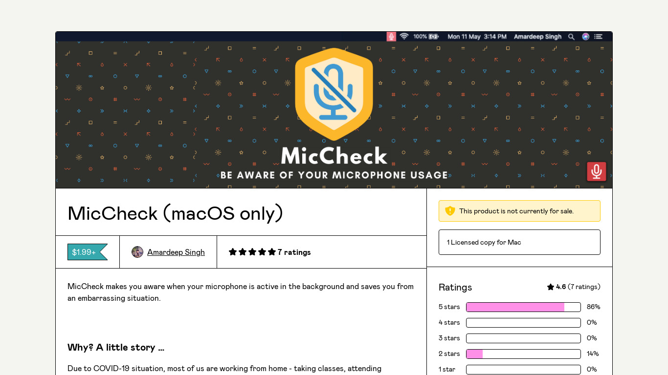 MicCheck Landing page