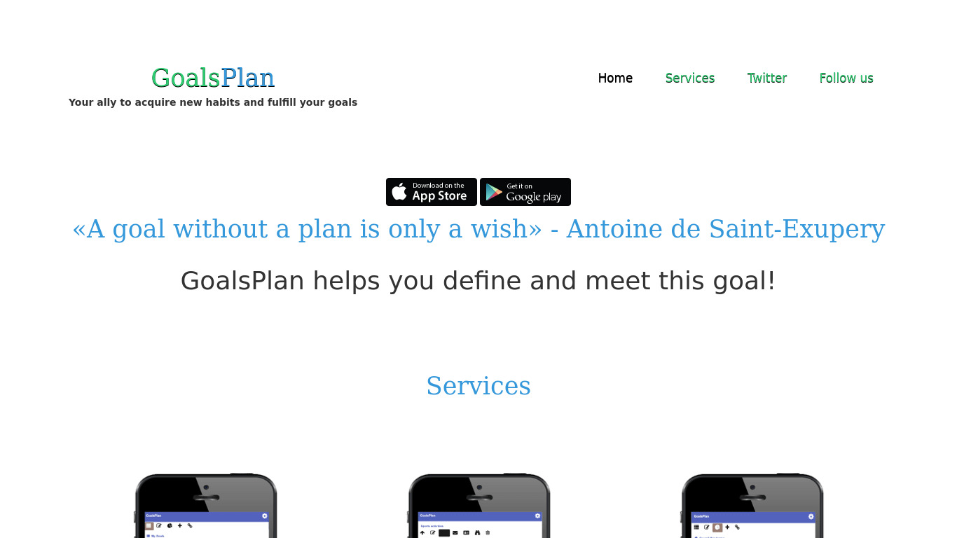 Habit Tracker-Goal Planner App Landing page