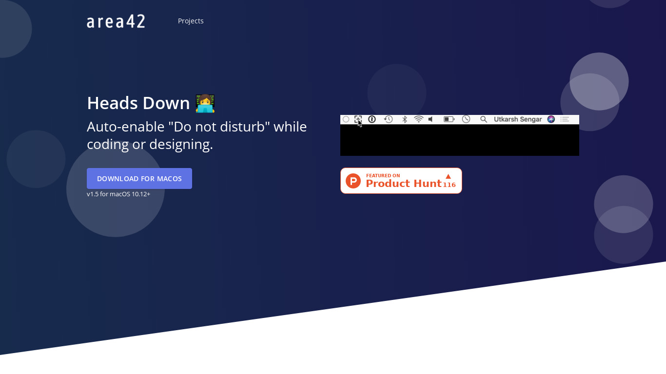 Heads Down 👩‍💻 Landing page
