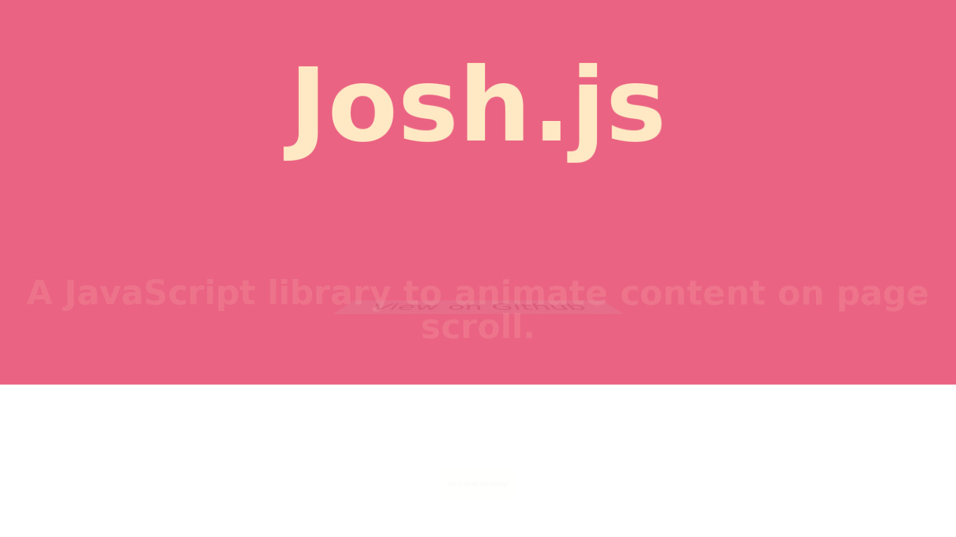 Josh.js Landing page