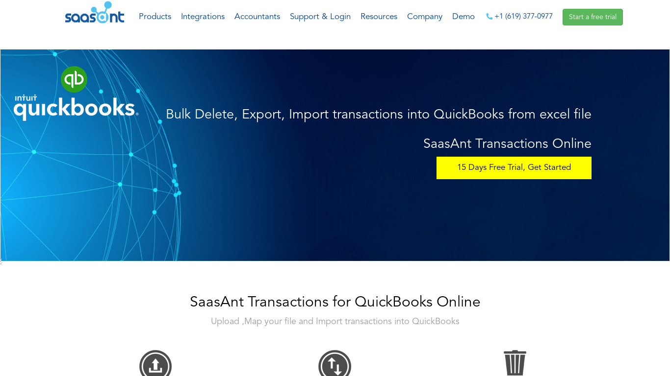 Saasant Transactions (Online) Landing page