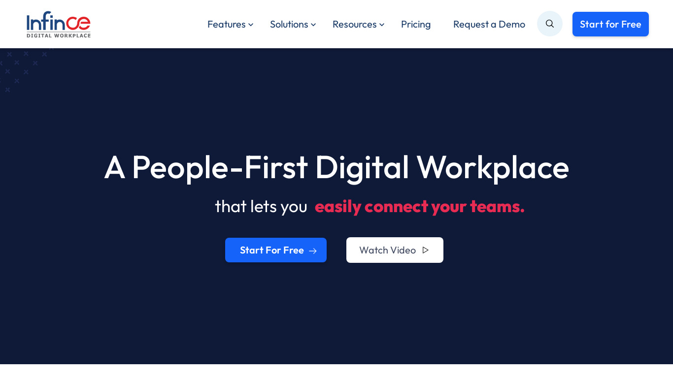 INFINCE Landing page