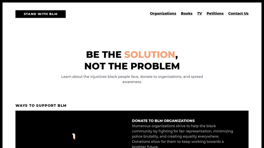 Stand With BLM Landing Page