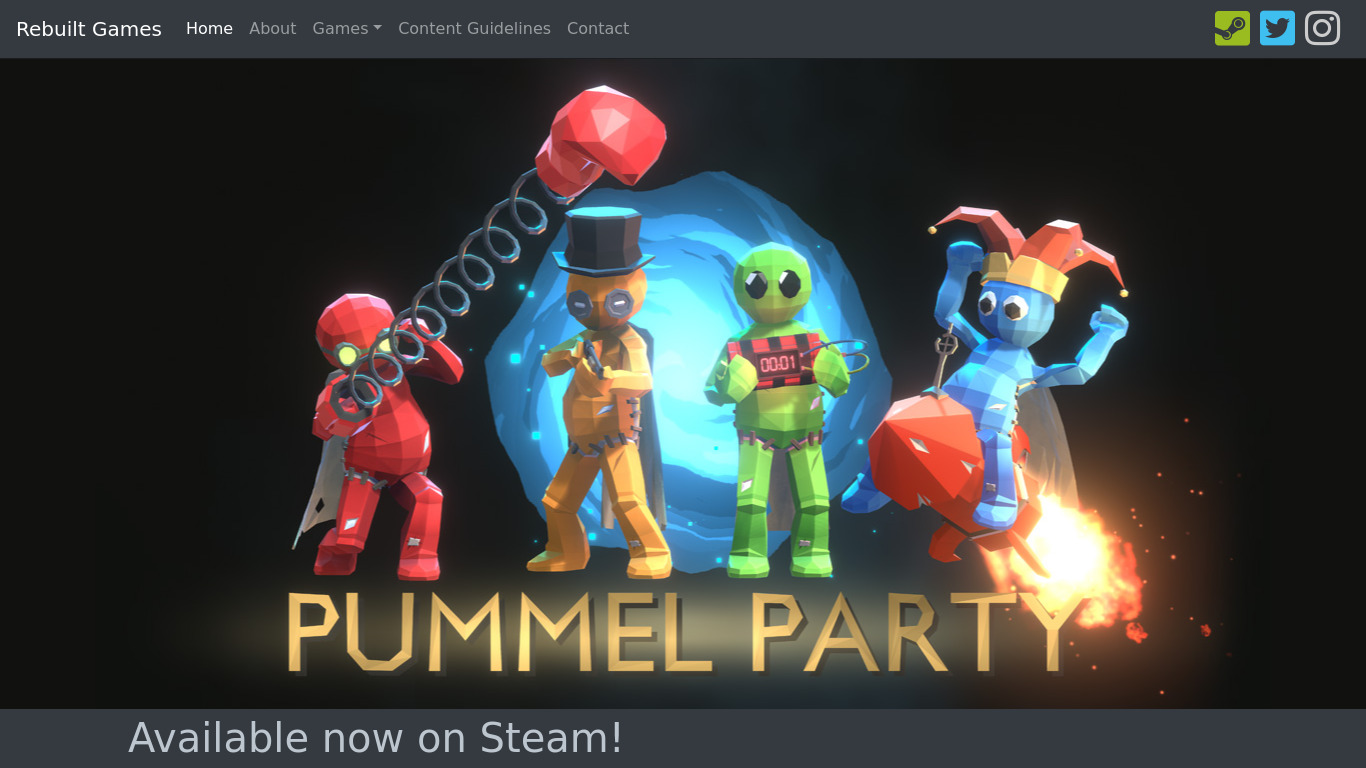 Pummel Party Landing page