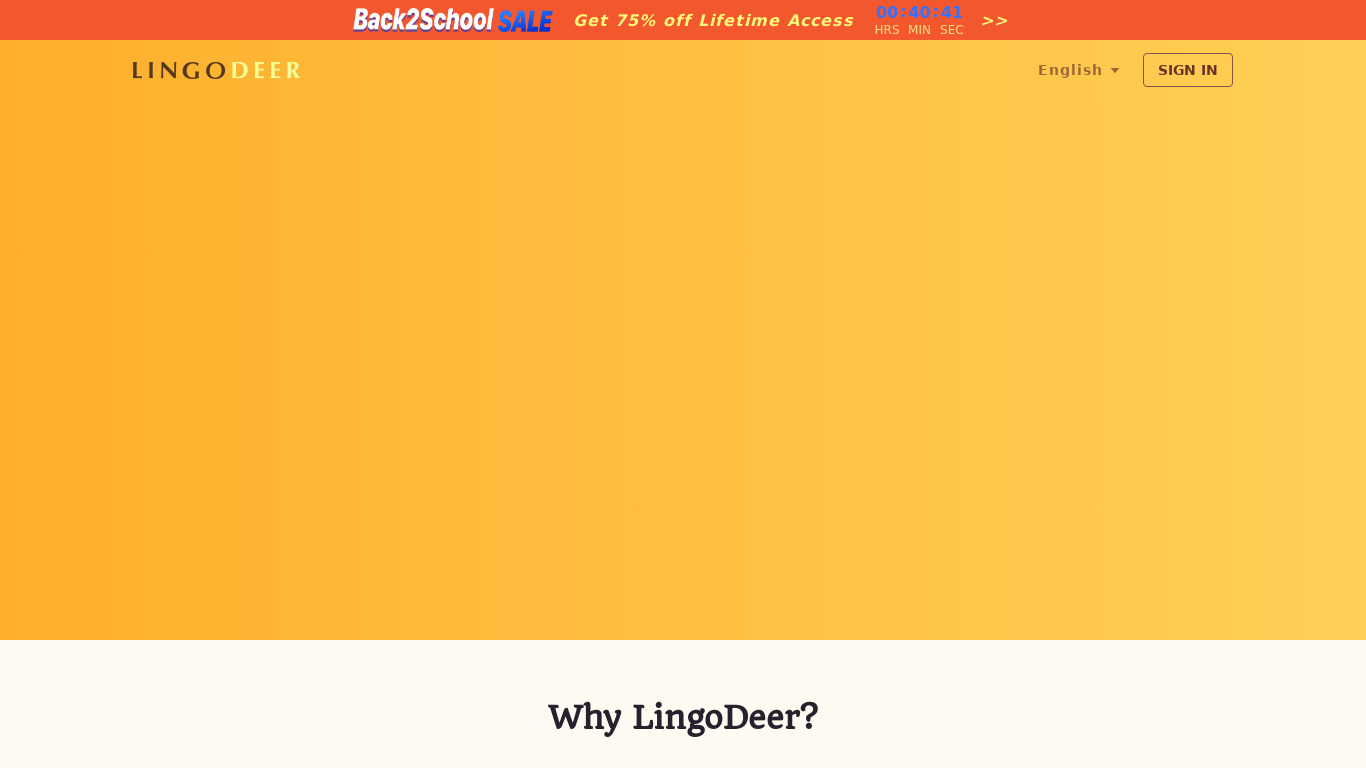 LingoDeer Landing page