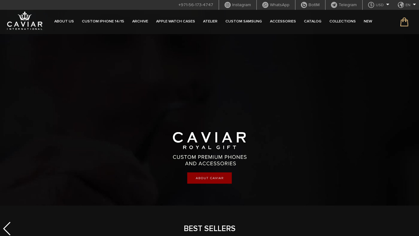 Caviar Cyberphone Landing page