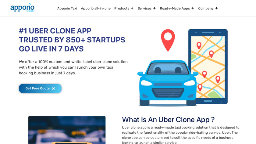 Apporio Taxi Driver App Landing Page