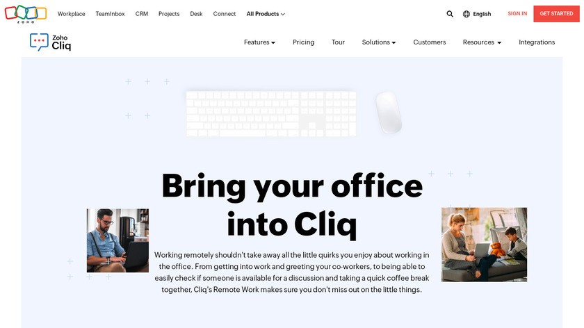 Remote Work in Cliq Landing Page
