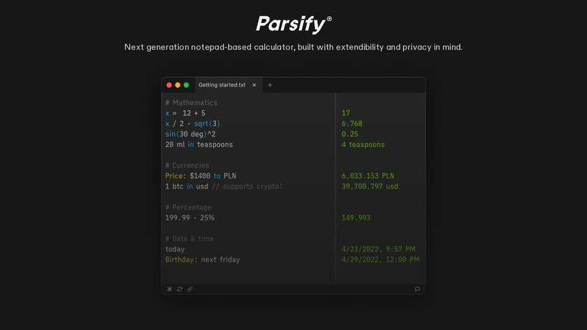 Parsify Desktop Landing Page