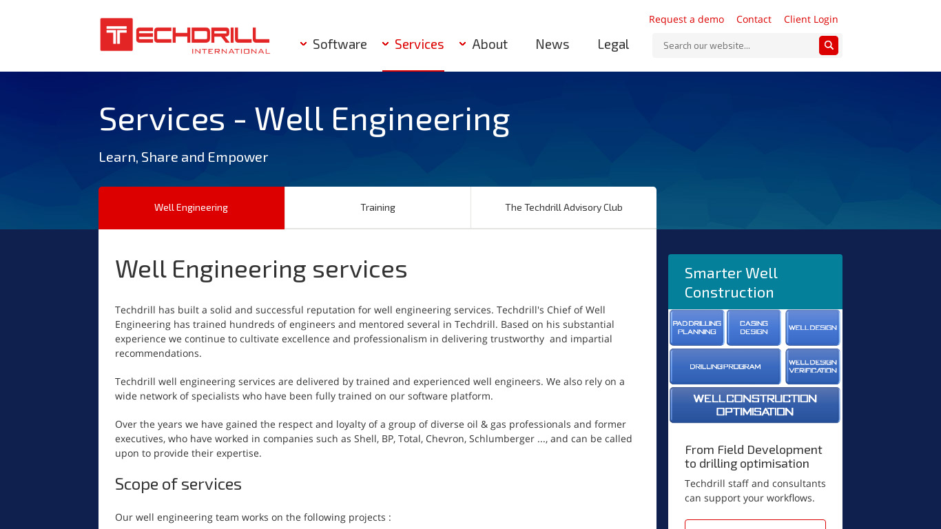 Techdrill AFE-One Landing page