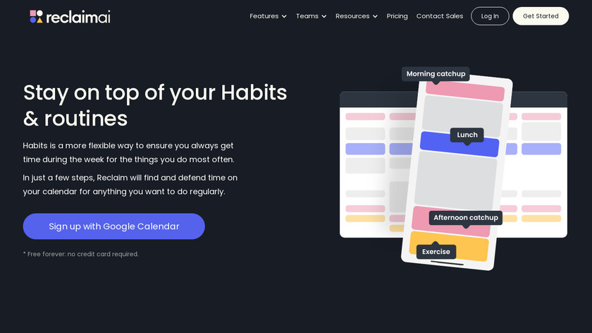 Habits by Reclaim.ai Landing Page