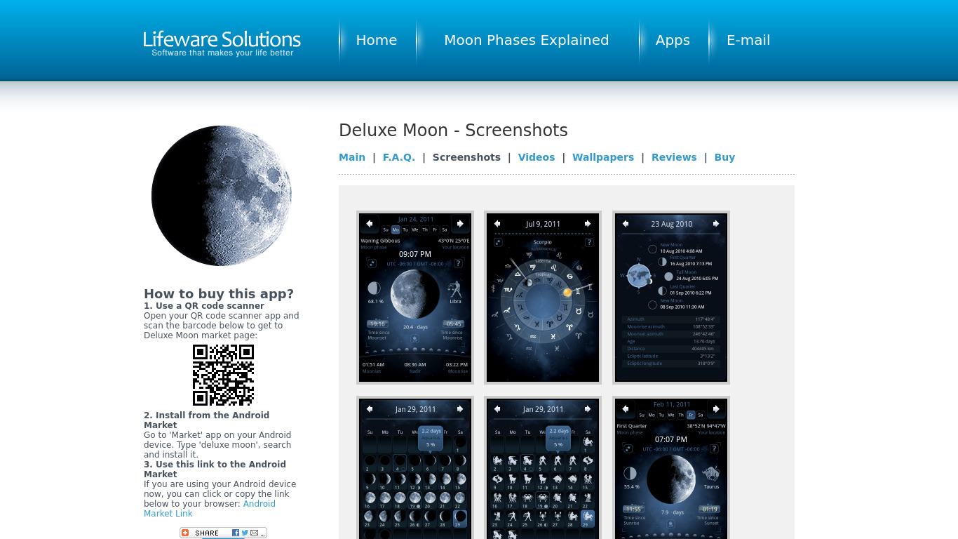 Deluxe Moon Landing page