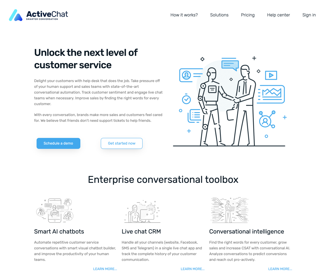 ActiveChat.ai Landing page
